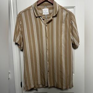 CactusMan Men's Tan and White Shirt Medium